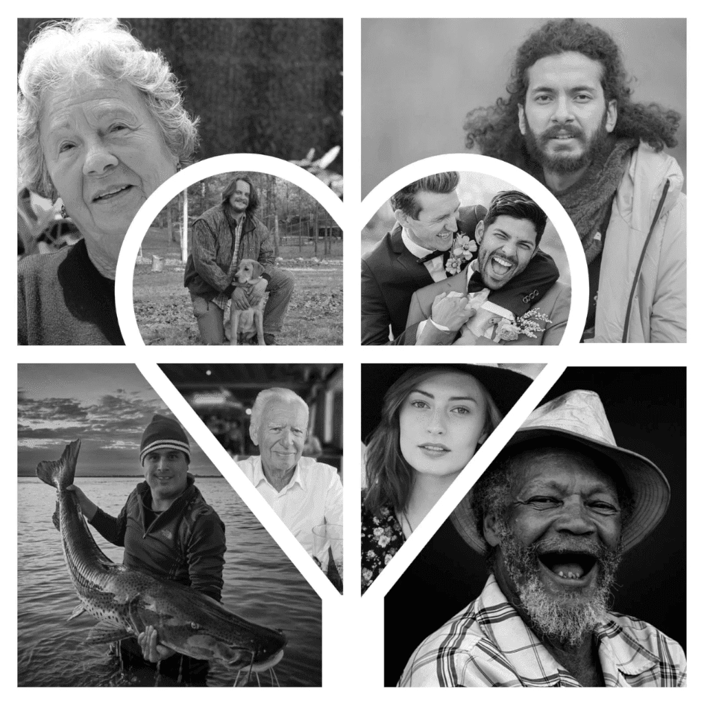 collage of happy people